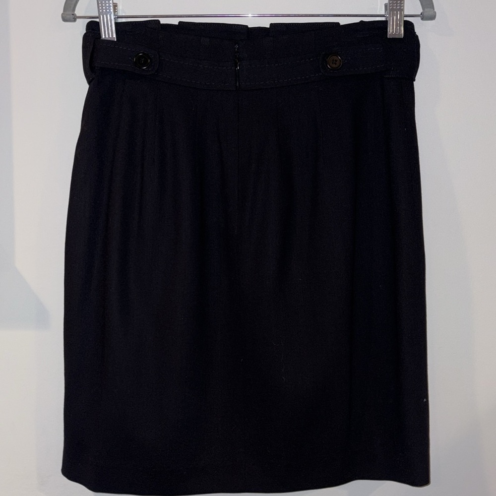 BCBGMAXAZRIA Stella High Waisted Pleated Wool Blend Pencil Skirt Size 8 Black - Picture 5 of 14